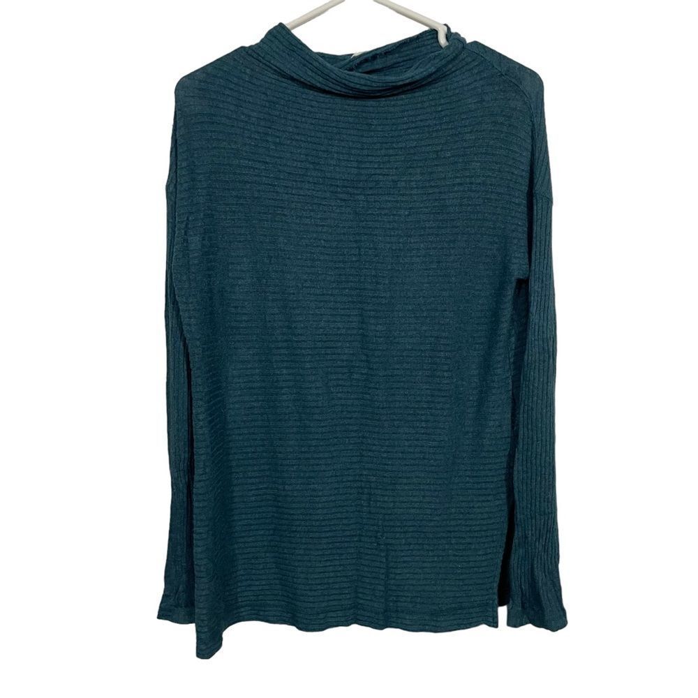 Lucky Brand Mock Neck Ribbed Thermal Lightweight Sweater